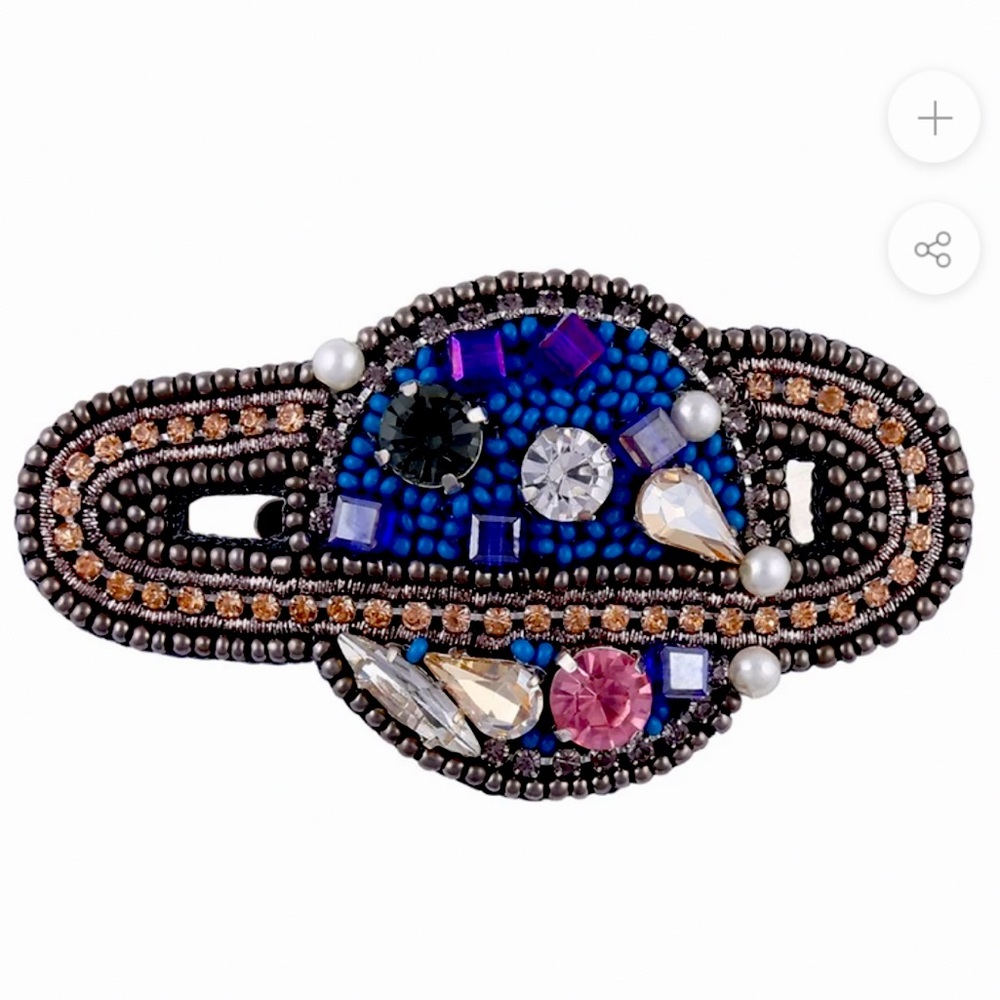 LAST DEEPA GURNANI LUNA HAIR CLIP EMBELLISHED WITH CRYSTALS MADE OF GLASS